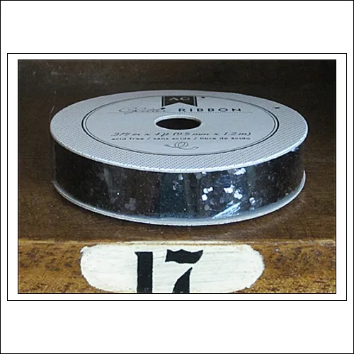 American Crafts Premium Ribbon Spool Chunky Glitter Black Kringle and Co Collection