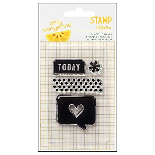 American Crafts Clear Stamps Today Cut and Paste Collection by Amy Tangerine