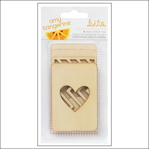 American Crafts Bits Wood Veneer Tags Cut and Paste Collection by Amy Tangerine