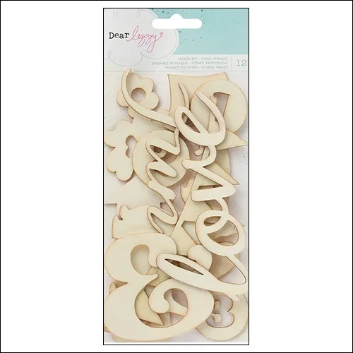 American Crafts Wood Veneer Shapes Icons and Phrases Polka Dot Party by Dear Lizzy