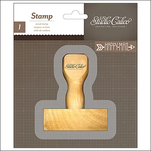 Studio Calico Wood Handle Stamp Happy Mail Printshop Collection
