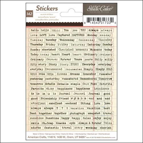 Studio Calico Accent Stickers Words Printshop Collection