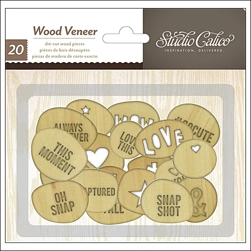 Studio Calico Wood Veneer Circles with Words Printshop Collection