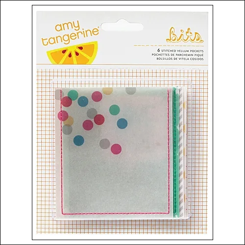 American Crafts Bits Stitched Vellum Pockets Cut and Paste Collection by Amy Tangerine
