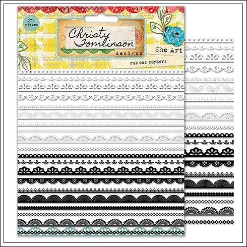 Pink Paislee Rub Ons Borders She Art Collection by Christy Tomlinson Designs