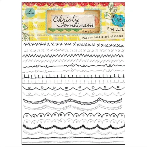 Pink Paislee Rub Ons Doodle Art Stitches She Art Collection by Christy Tomlinson Designs