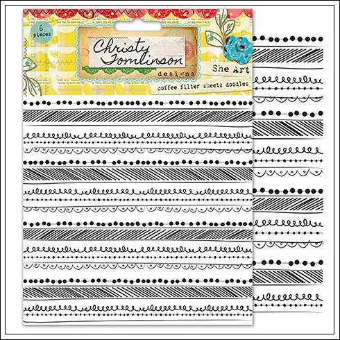 Pink Paislee Coffee Filter Sheets Doodlees She Art Collection by Christy Tomlinson Designs