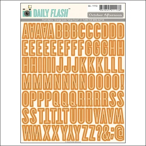 October Afternoon Shop Front Alphabet Stickers Orange Soda Daily Flash Collection