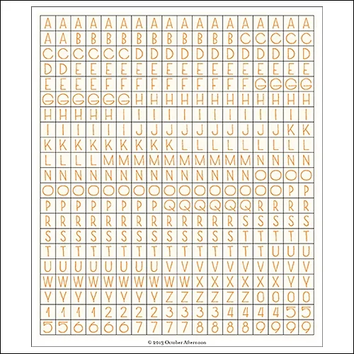 October Afternoon Shop Front Alphabet Stickers Orange Soda Daily Flash Collection