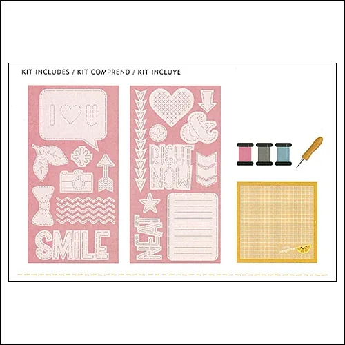 American Crafts Embroidery Stencil Kit Hello Cut and Paste Collection by Amy Tangerine