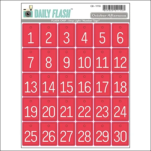 October Afternoon Flash Chip Number Tags Stop Light Daily Flash Collection
