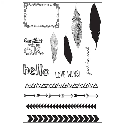 Studio Calico Clear Stamps Frame and Feathers Sundrifter Collection