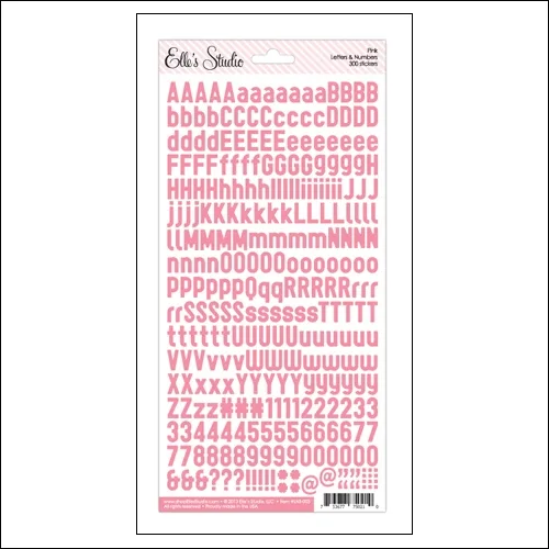 Elles Studio Letters and Numbers Stickers Pink