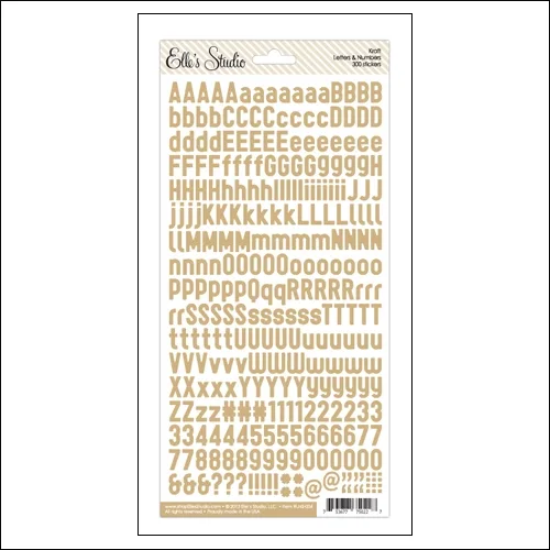 Elles Studio Letters and Numbers Stickers Kraft