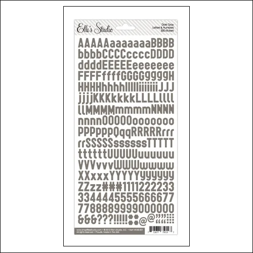 Elles Studio Letters and Numbers Stickers Dark Gray