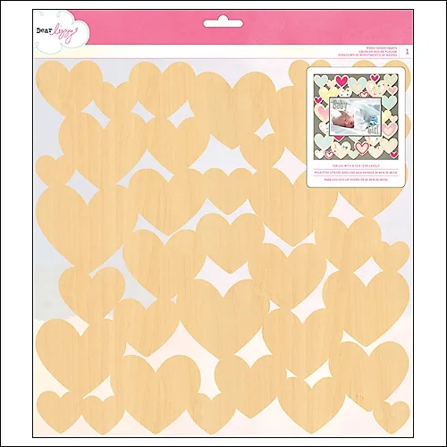 American Crafts Die Cut Wood Veneer Hearts Specialty Paper Daydreamer Collection by Dear Lizzy