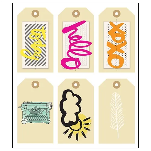 American Crafts Bits Die Cut Tags Plus One Collection by Amy Tangerine