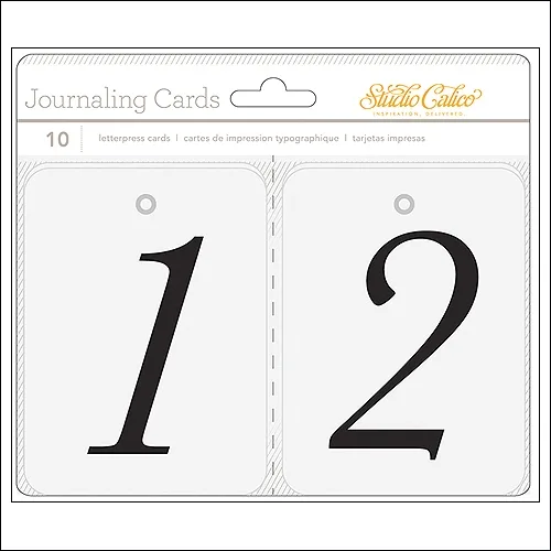 Studio Calico Letterpress Number Journaling Cards 3x4 Lemonlush Collection