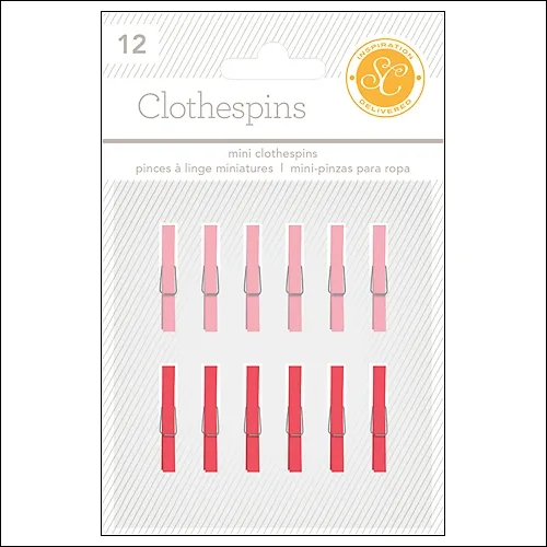 Studio Calico Clothespins Red and Pink Essentials Collection