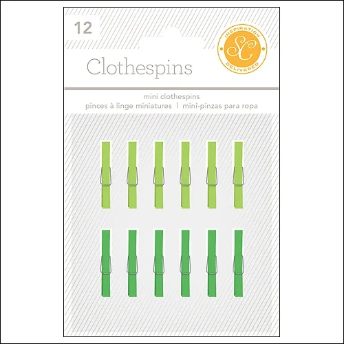 Studio Calico Clothespins Greens Essentials Collection