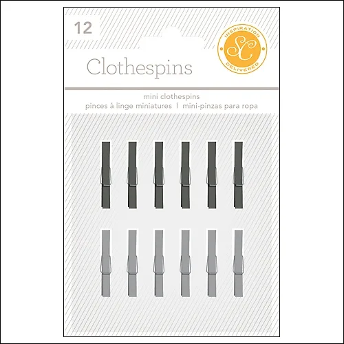 Studio Calico Clothespins Black and Gray Essentials Collection