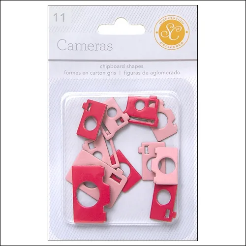Studio Calico Chipboard Cameras Red and Pink Essentials Collection