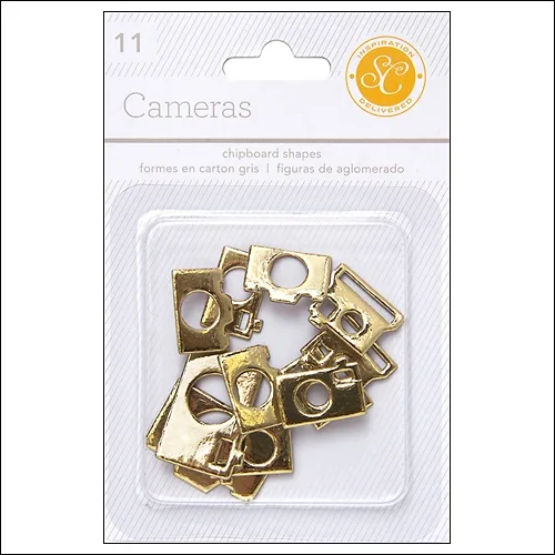 Studio Calico Chipboard Cameras Gold Essentials Collection