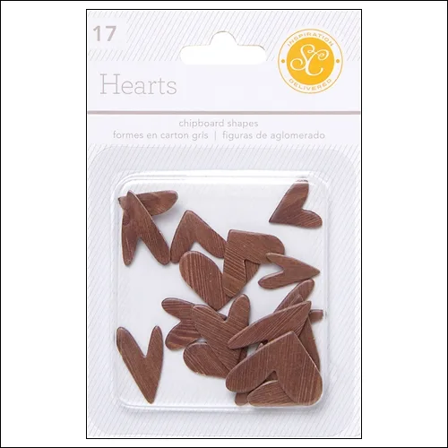 Studio Calico Chipboard Hearts Woodgrain Essentials Collection