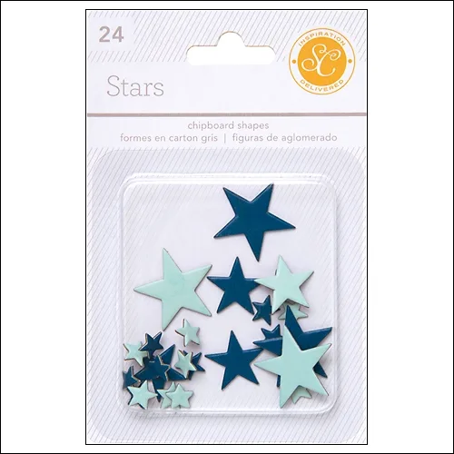 Studio Calico Chipboard Stars Blue and Aqua Essentials Collection