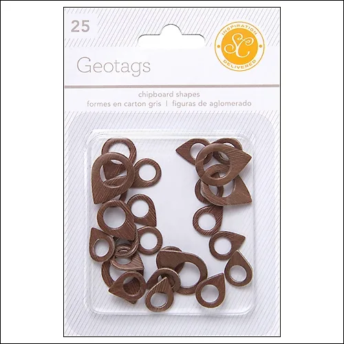 Studio Calico Chipboard Geotags Woodgrain Essentials Collection