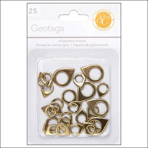 Studio Calico Chipboard Geotags Gold Essentials Collection
