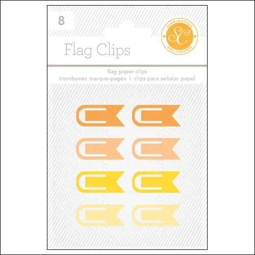 Studio Calico Flag Paper Clips Yellow and Orange Essentials Collection