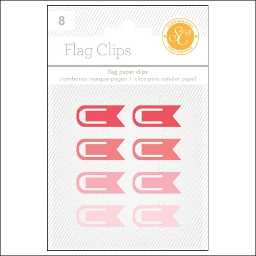 Studio Calico Flag Paper Clips Red and Pink Essentials Collection