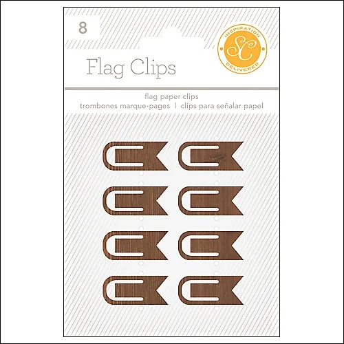 Studio Calico Flag Paper Clips Woodgrain Essentials Collection