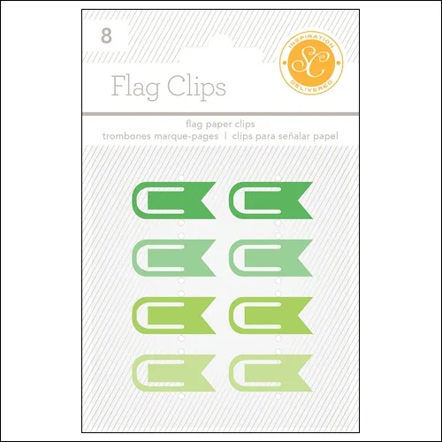 Studio Calico Flag Paper Clips Greens Essentials Collection