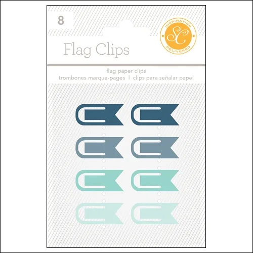 Studio Calico Flag Paper Clips Blue and Aqua Essentials Collection
