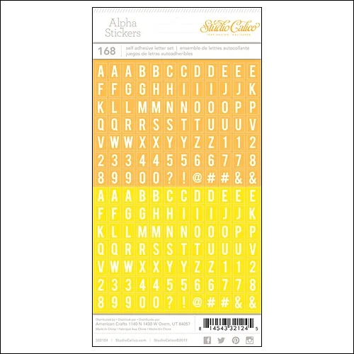 Studio Calico Tiny Alpha Stickers Yellow and Orange Essentials Collection