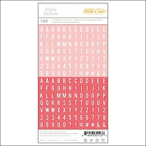 Studio Calico Tiny Alpha Stickers Red and Pink Essentials Collection