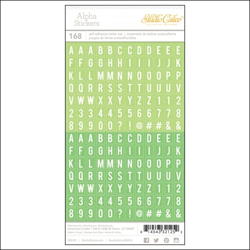 Studio Calico Tiny Alpha Stickers Greens Essentials Collection