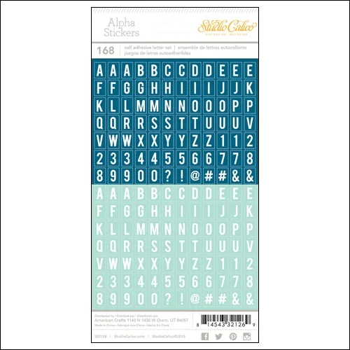 Studio Calico Tiny Alpha Stickers Blue and Aqua Essentials Collection