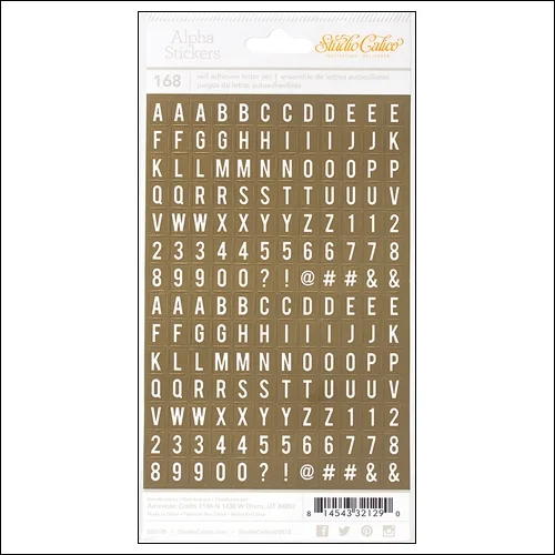 Studio Calico Tiny Alpha Stickers Gold Foil Essentials Collection