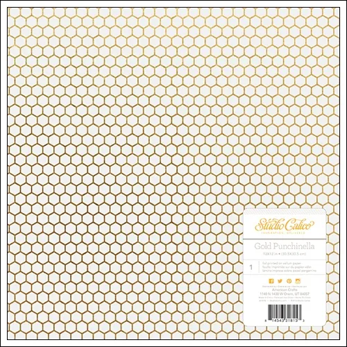 Studio Calico Vellum Paper Sheet Gold Punchinella Lemonlush Collection