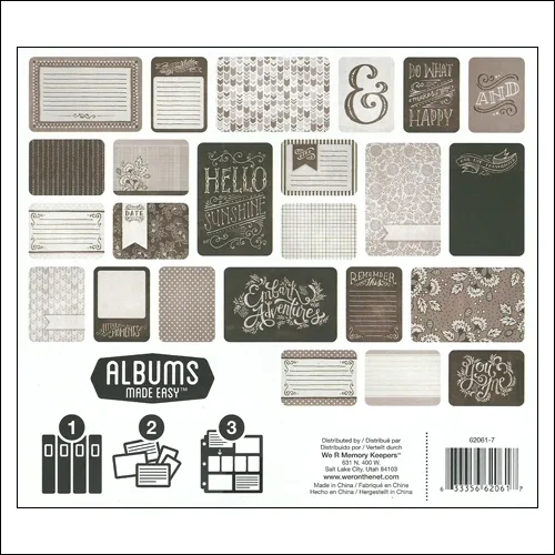 We R Memory Keepers Albums Made Easy Journaling Cards 3x4 Blackboard Collection