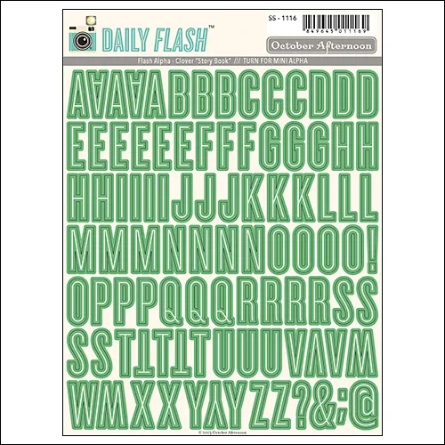 October Afternoon Shop Front Alphabet Stickers Clover Daily Flash Collection