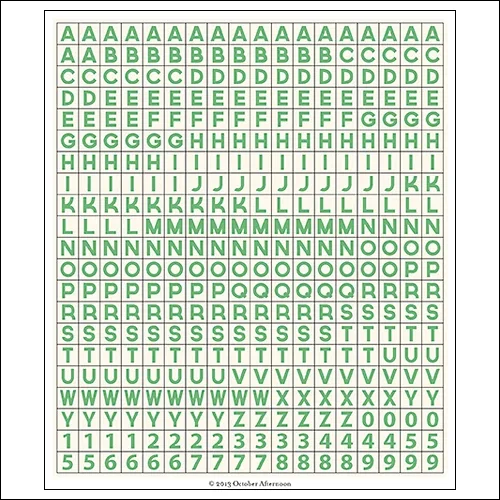 October Afternoon Shop Front Alphabet Stickers Clover Daily Flash Collection