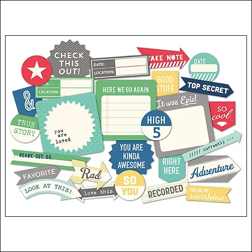 October Afternoon All Boy Die Cuts Snap Caps Daily Flash Collection