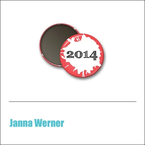 Scrapbook and More 1 inch Round Flair Badge Button Red 2014 by Janna Werner