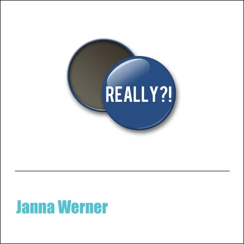 Scrapbook and More 1 inch Round Flair Badge Button Navy Really by Janna Werner