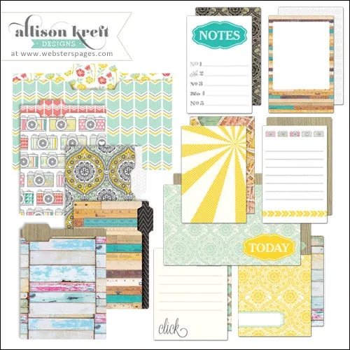 Websters Pages Mini Folders and Cards Composition and Color Collection by Allison Kreft Designs