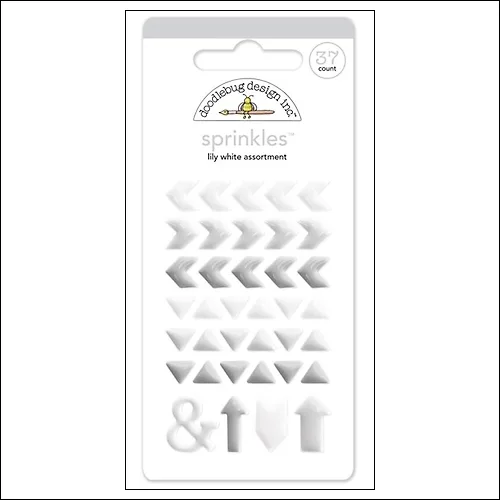 Doodlebug Sprinkles Lily White Arrow Stickers